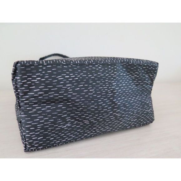 Nicole Miller New York N4684-01L Black/Wht Dashed Line Insulated 11" Lunch Tote - Picture 9 of 12